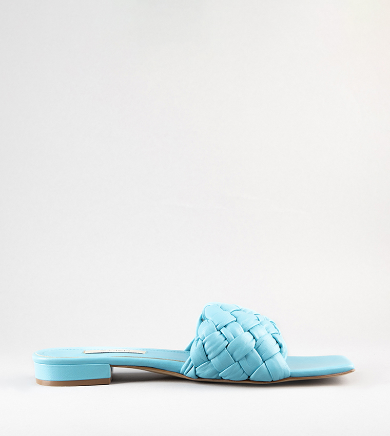 ISABELLA Braided Leather Flat Sandals