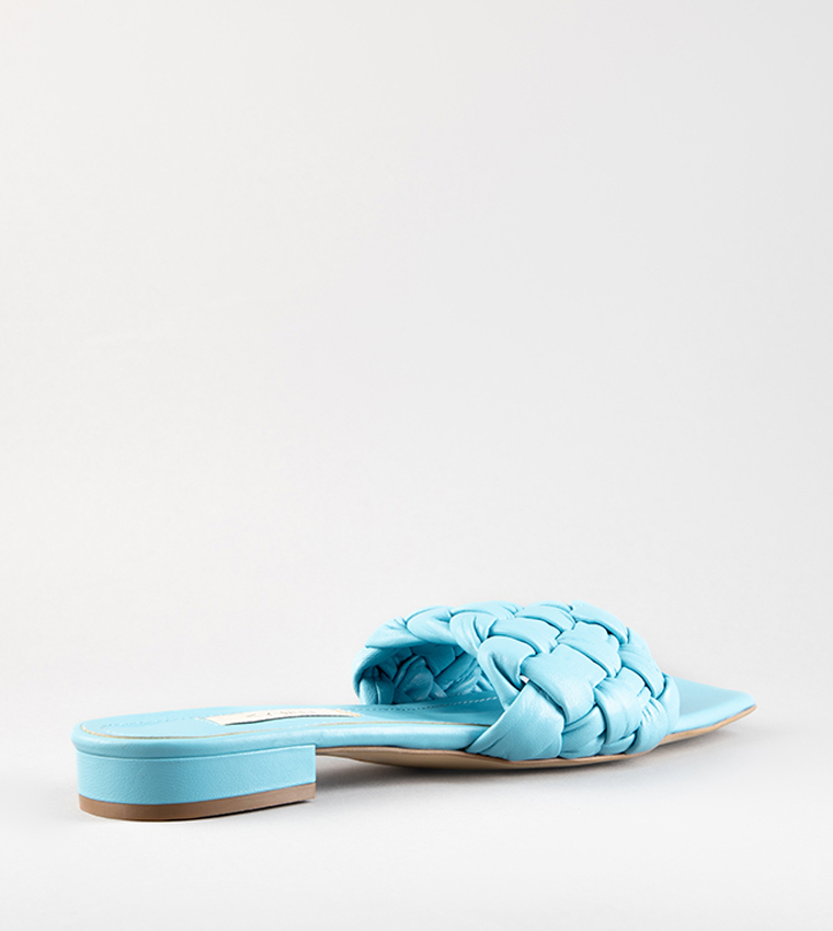 ISABELLA Braided Leather Flat Sandals