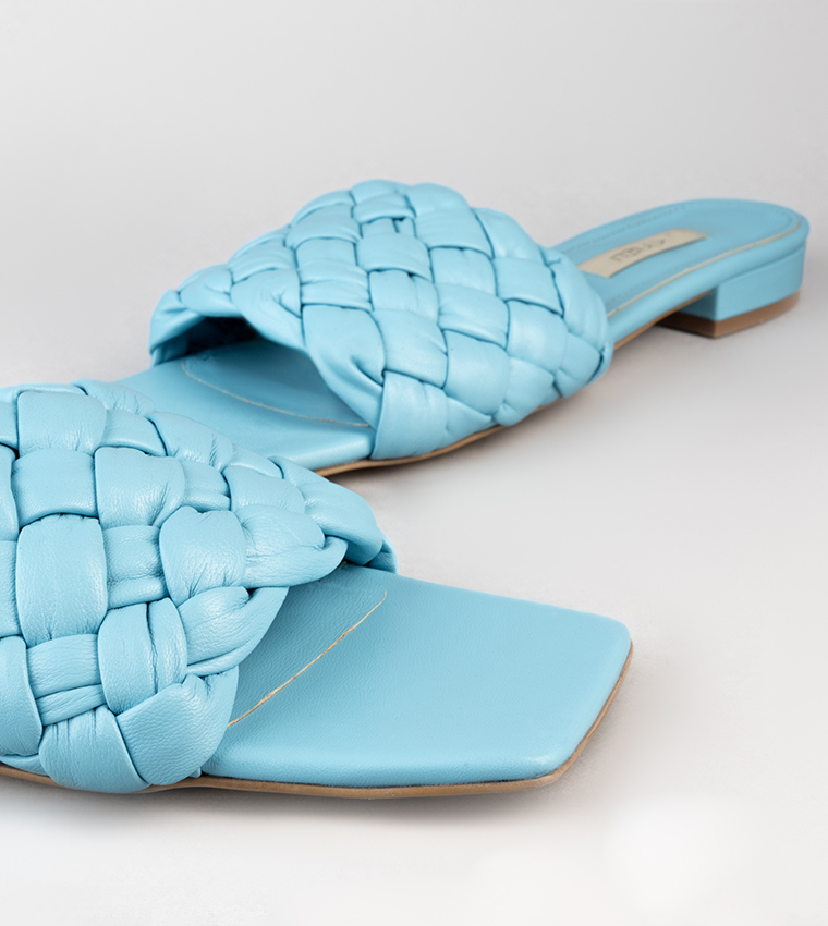 ISABELLA Braided Leather Flat Sandals