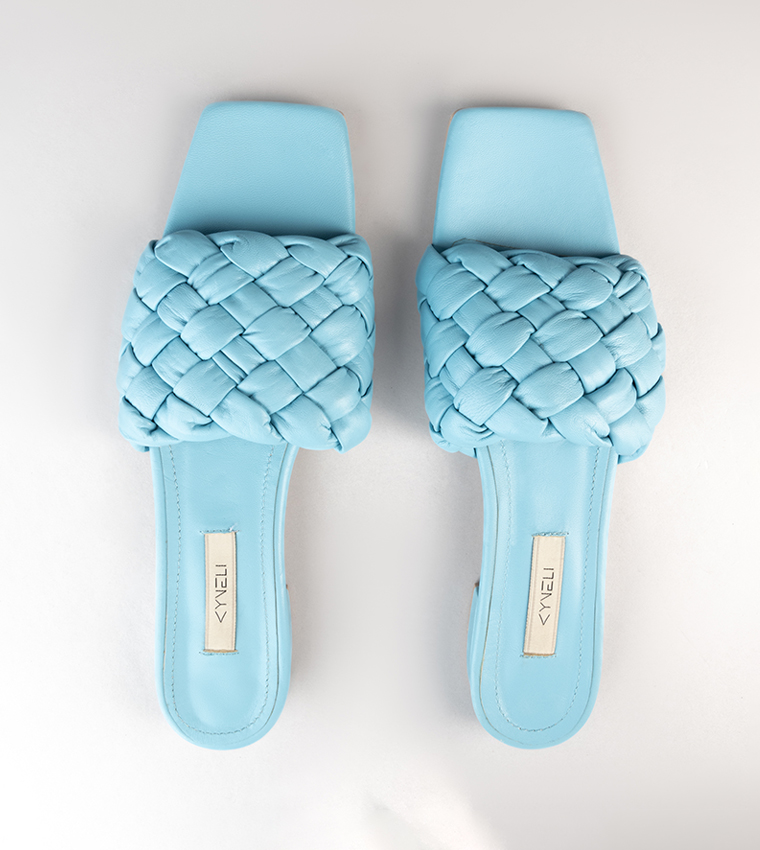 ISABELLA Braided Leather Flat Sandals