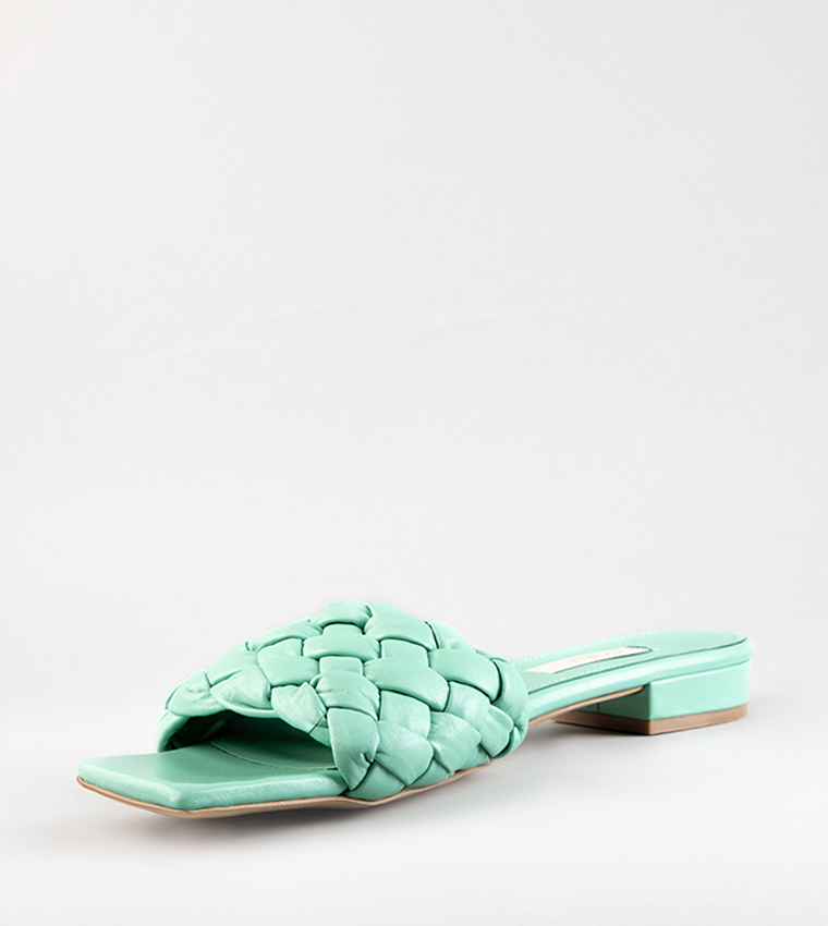 ISABELLA Braided Leather Flat Sandals