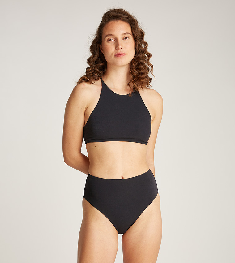 Solid High Waist Bikini Brief
