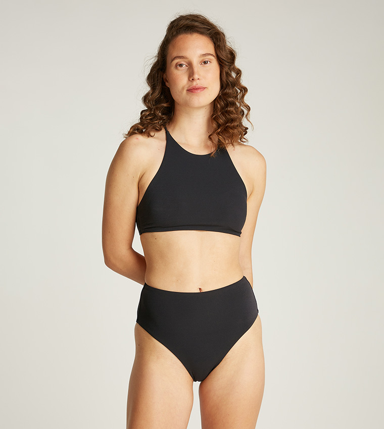 Solid High Waist Bikini Brief
