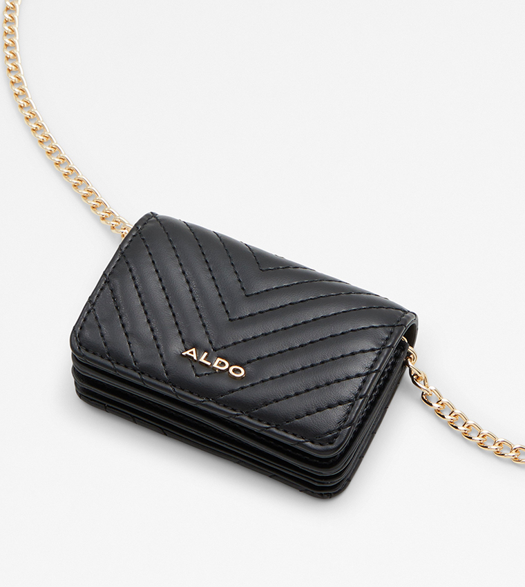 Buy Aldo Accessories KYMAR Quilted Wallet With Sling In Black