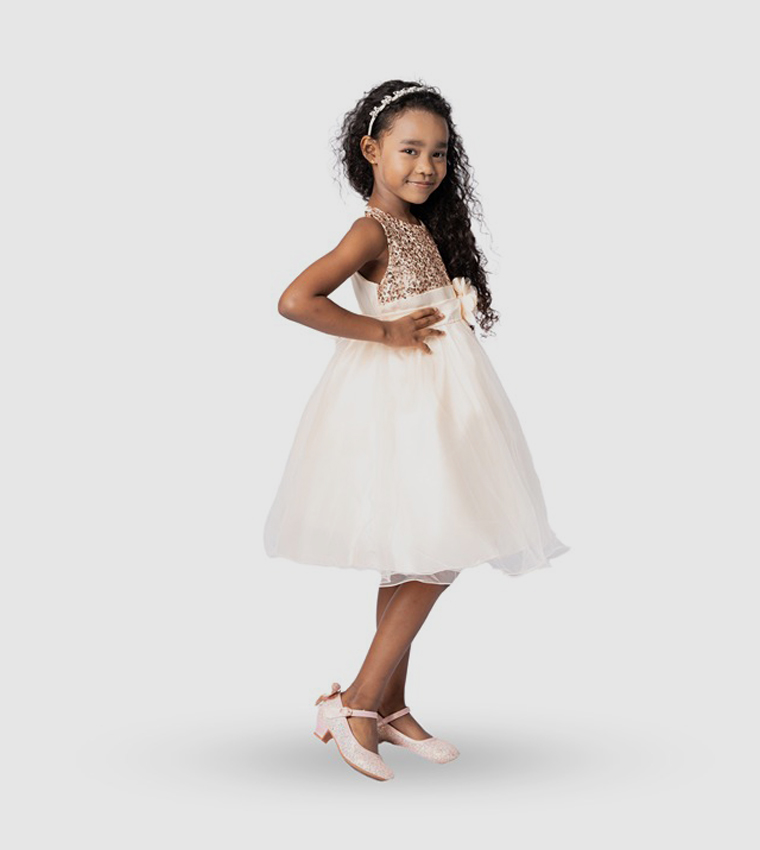 Sequined Fit and Flare Party Dress