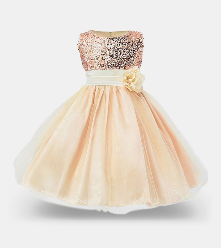 Sequined Fit and Flare Party Dress