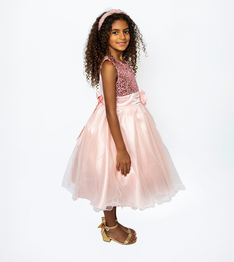 Sequined Fit and Flare Party Dress