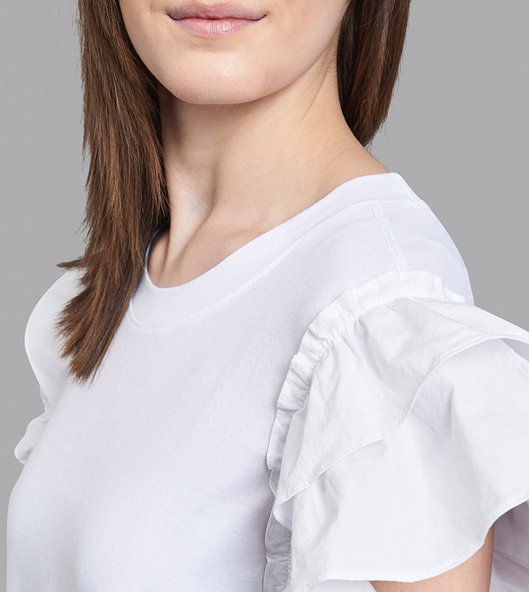 Frilled Sleeves T-Shirt