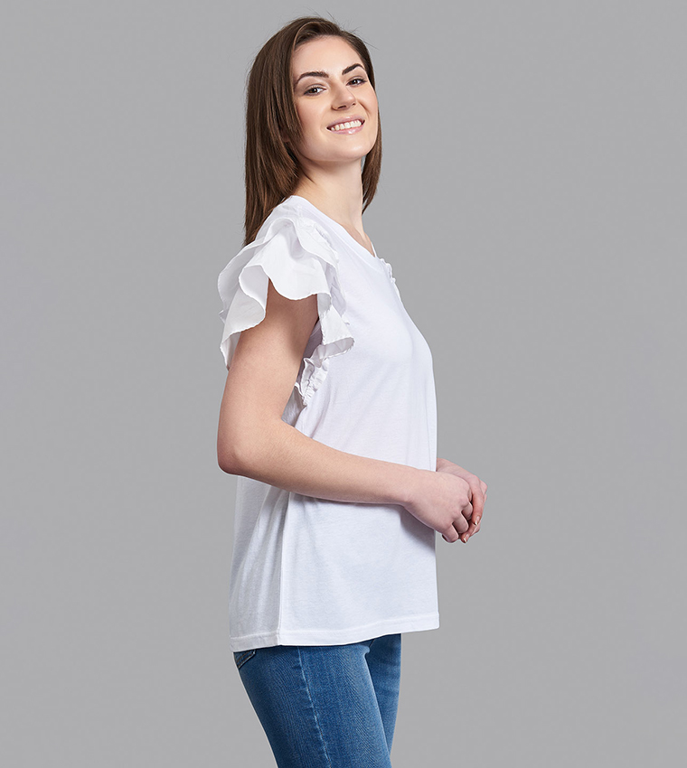 Frilled Sleeves T-Shirt