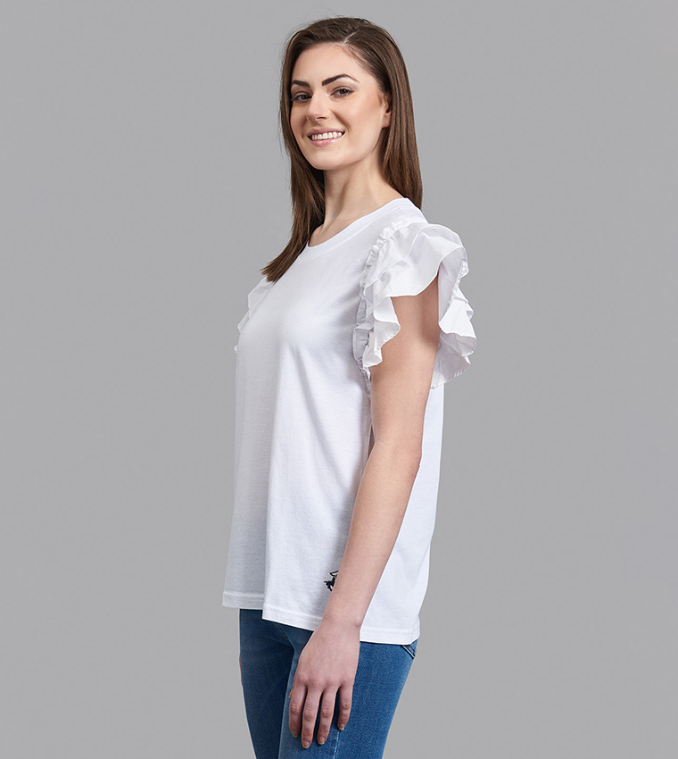 Frilled Sleeves T-Shirt