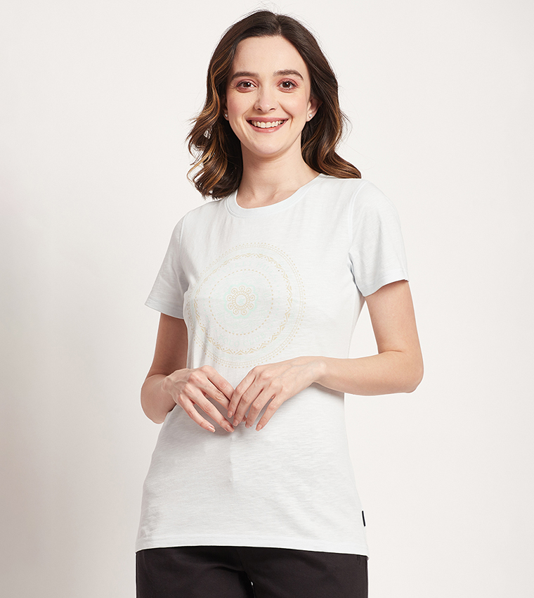 Logo Printed Short Sleeves Top