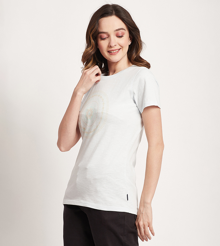 Logo Printed Short Sleeves Top