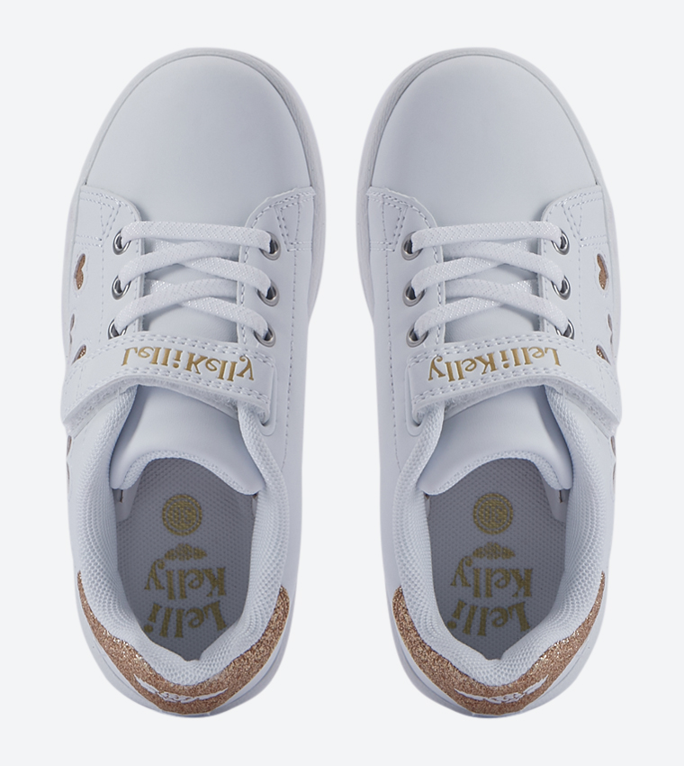 Cuore Glitter Heart Round Toe Sneakers - Gold L18I3806AA18