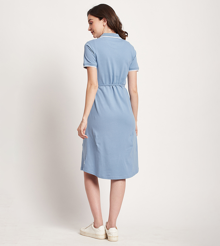 Logo Detail Short Sleeves Polo Dress