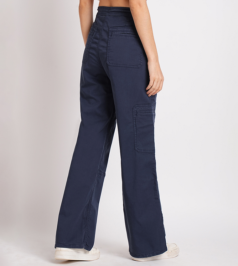 Solid Drawstring Waist Pants