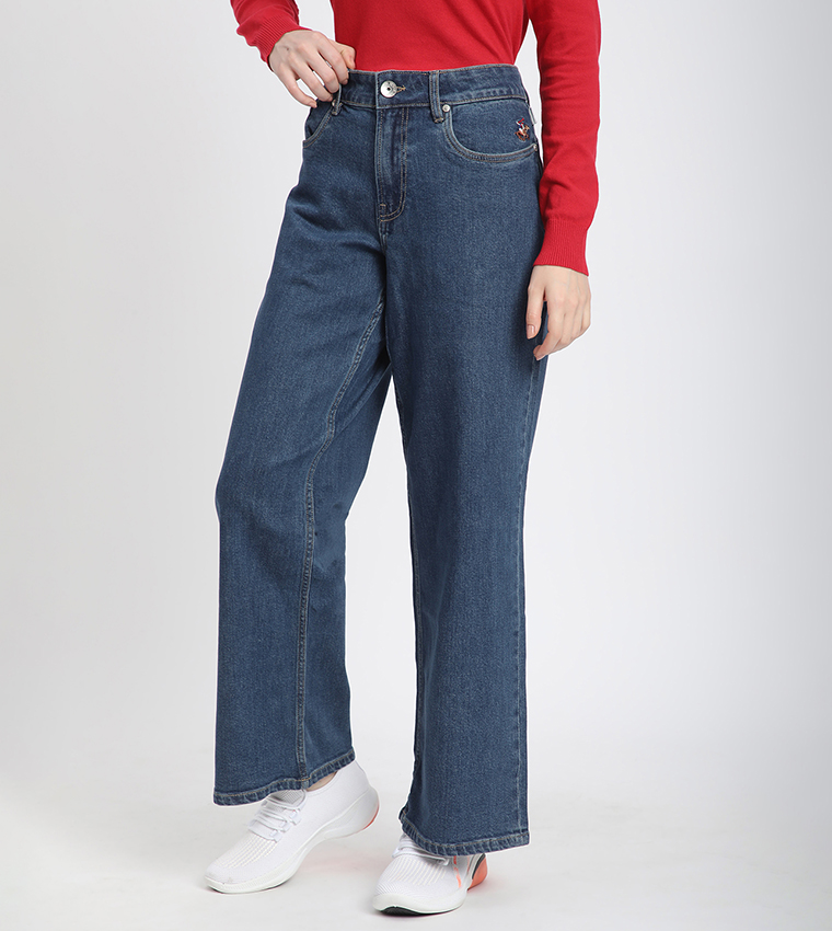 90's Washed Wide Leg Jeans