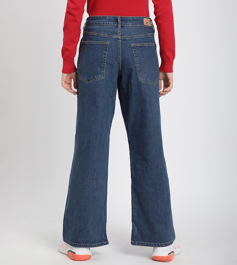 90's Washed Wide Leg Jeans