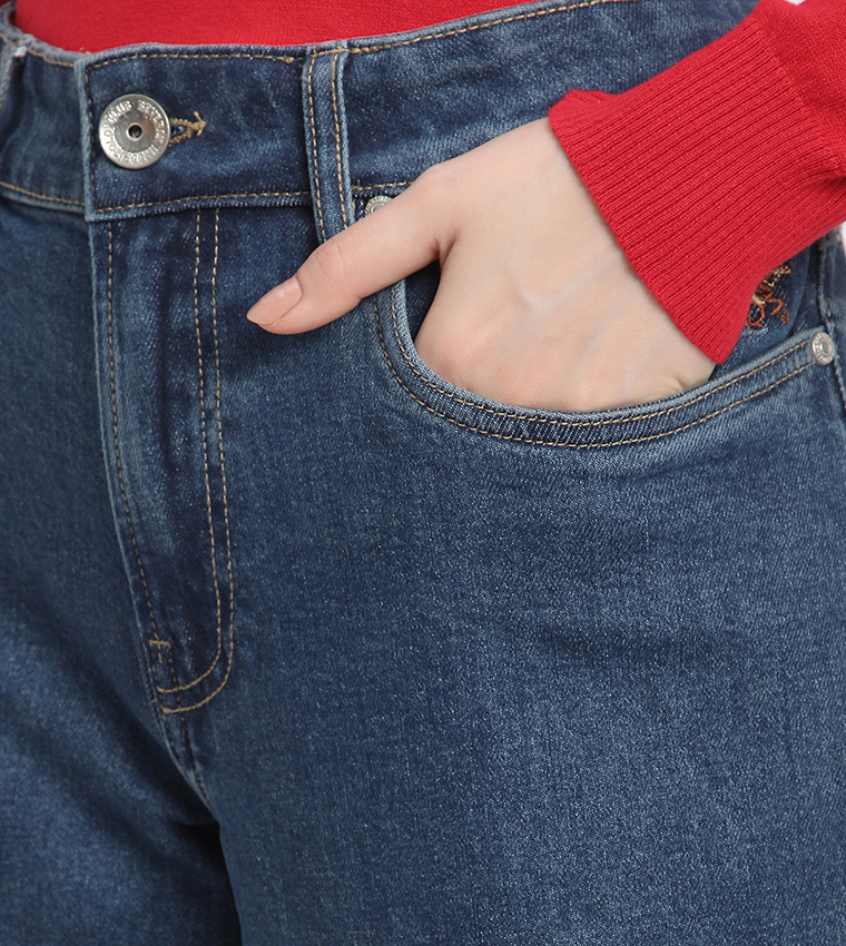90's Washed Wide Leg Jeans