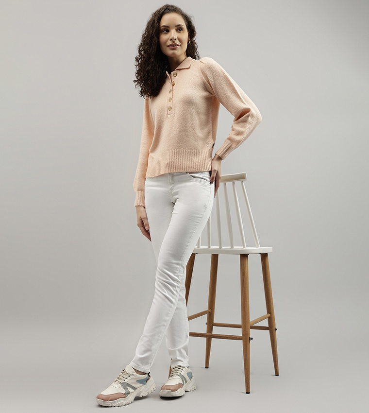 سترة محبوك بياقة 