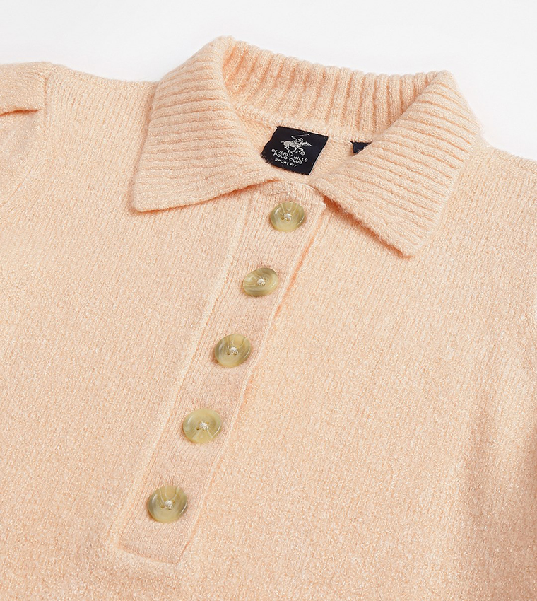 سترة محبوك بياقة 