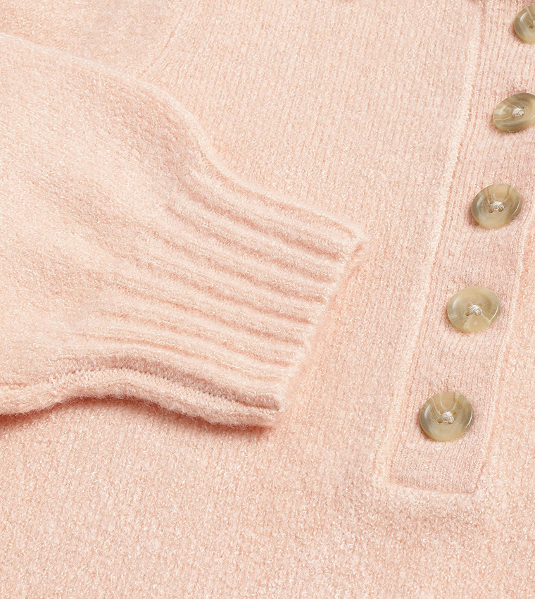 سترة محبوك بياقة 