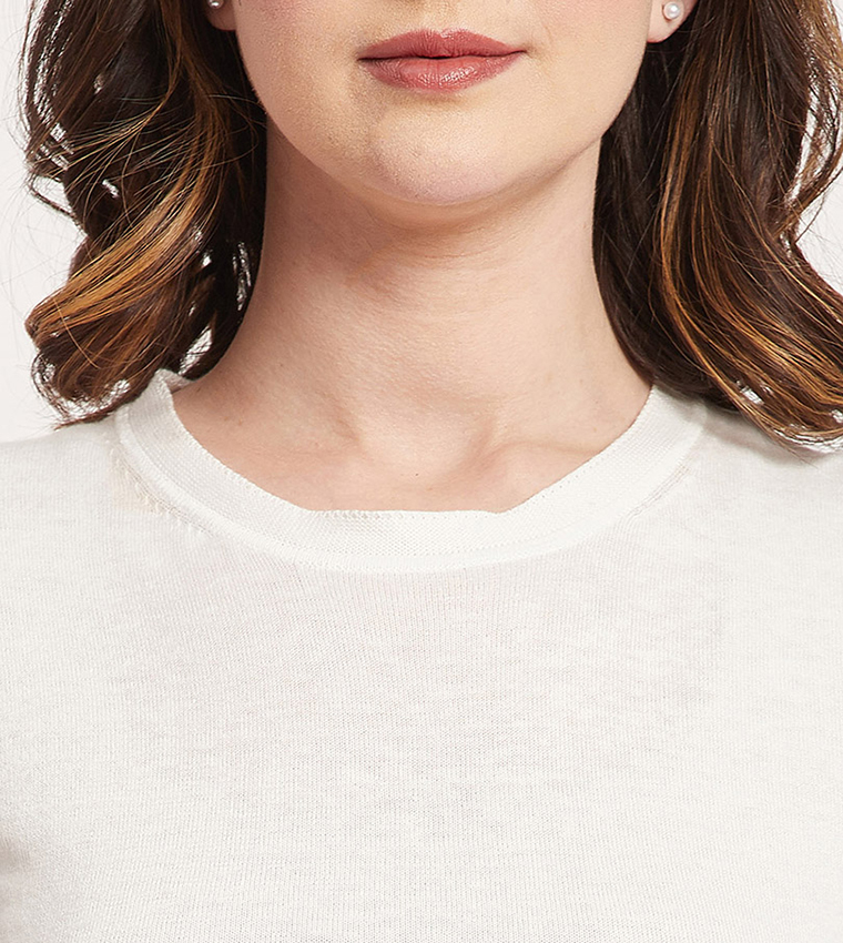 Solid Short Sleeves Knitted Top