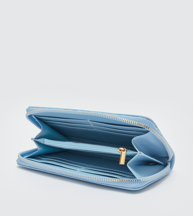 Textured Zip-Around Wallet