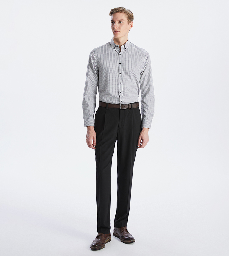 Plaid Regular Fit Long Sleeves Formal Shirt