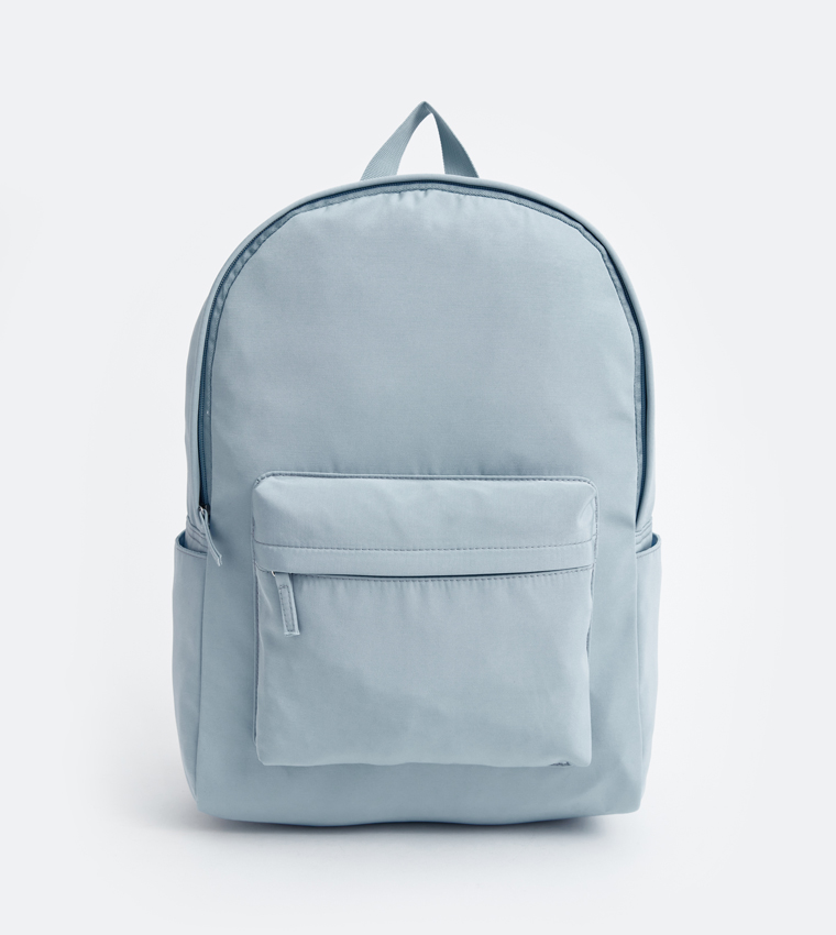 Solid Zippered Backpack