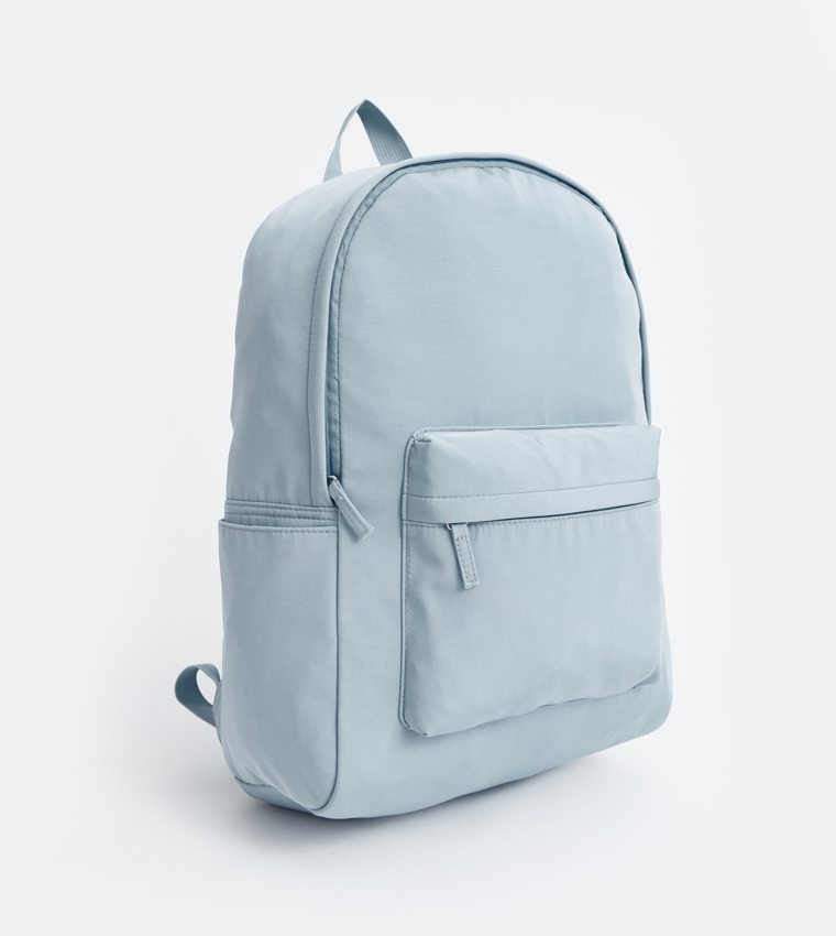 Solid Zippered Backpack