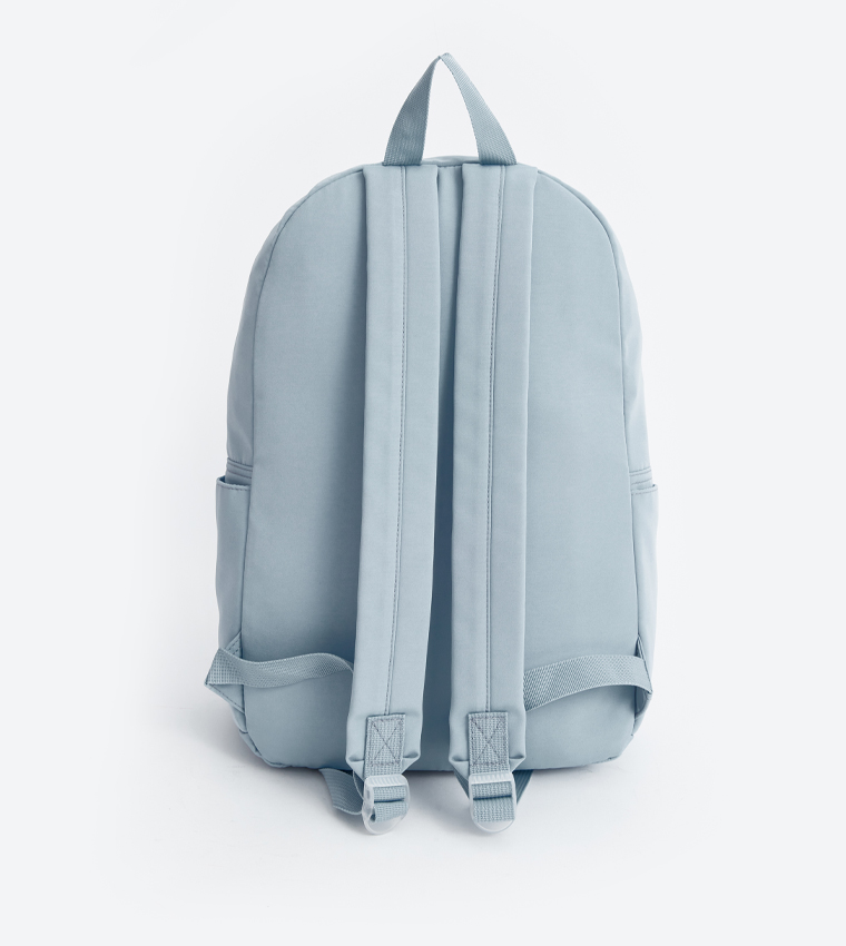 Solid Zippered Backpack
