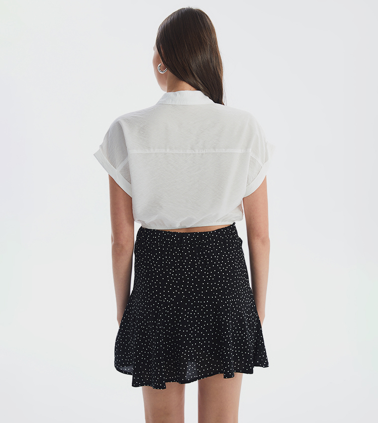 Tie Front Detail Short Sleeves Shirt