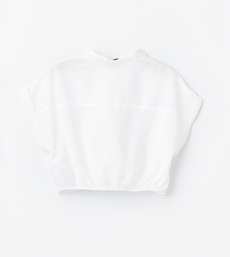 Tie Front Detail Short Sleeves Shirt