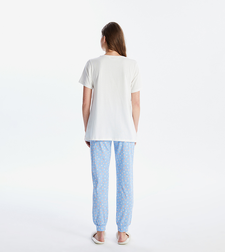 Printed Crew Neck Maternity Pyjama Set
