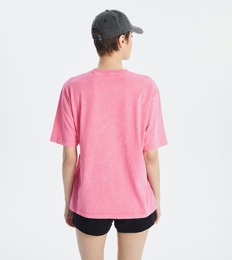 Pink Panther Printed Short Sleeves Oversized T-Shirt