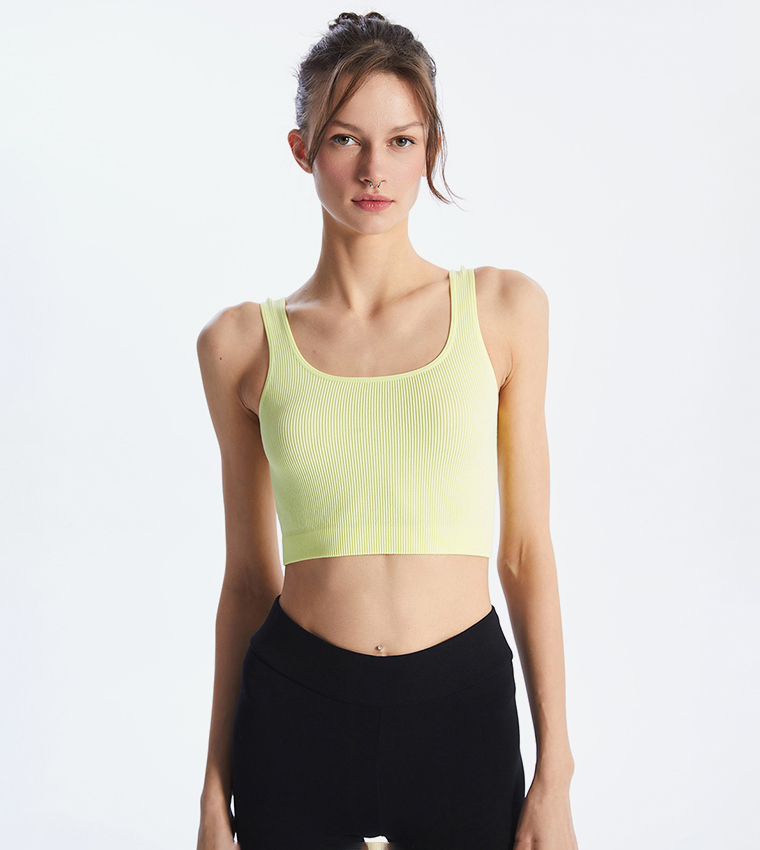 Ribbed Scoop Neck Bralette