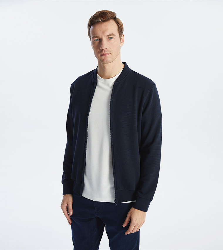 Solid Long Sleeves Zip-Up Jacket