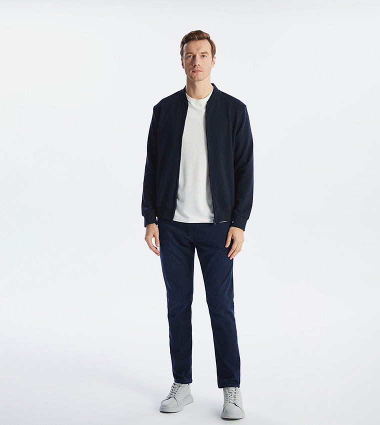 Solid Long Sleeves Zip-Up Jacket