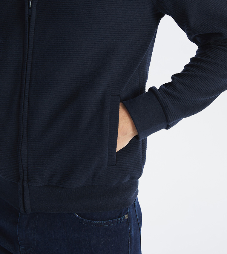 Solid Long Sleeves Zip-Up Jacket