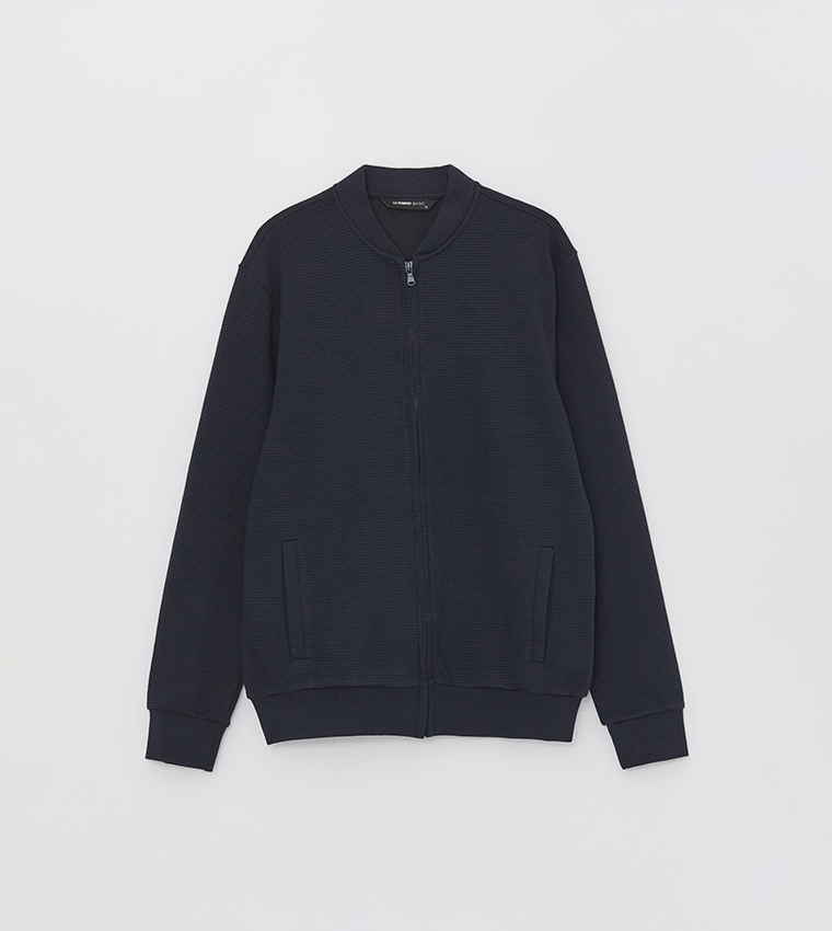 Solid Long Sleeves Zip-Up Jacket