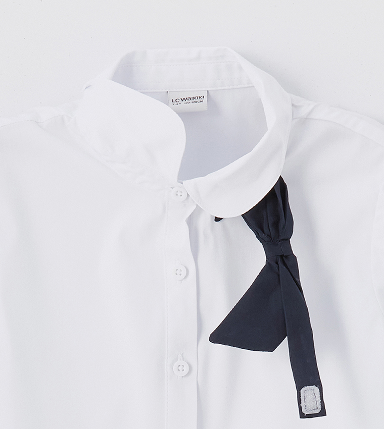 Solid Bow Detail Shirt