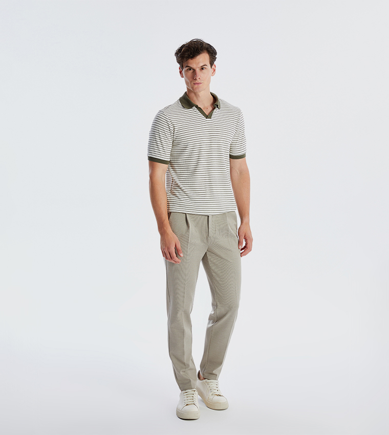 Textured Regular Fit Trousers