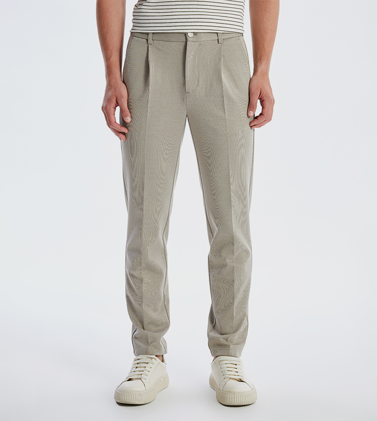 Textured Regular Fit Trousers