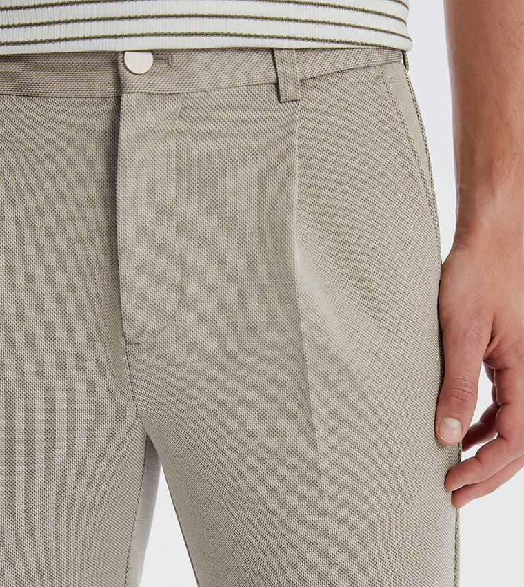 Textured Regular Fit Trousers