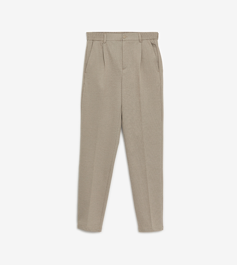 Textured Regular Fit Trousers