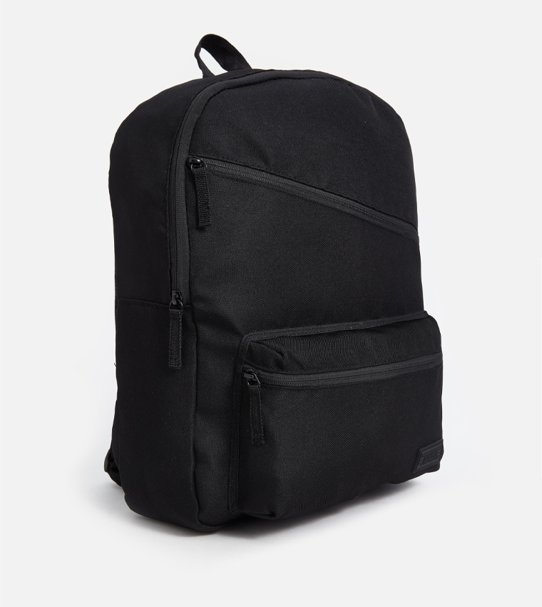 Badge Detail Zippered Backpack