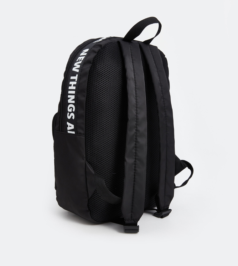 Badge Detail Zippered Backpack