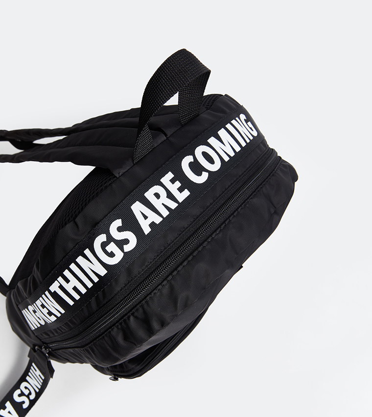 Badge Detail Zippered Backpack