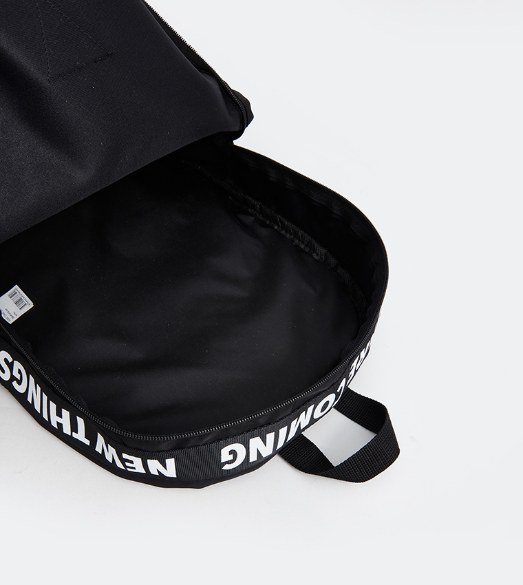 Badge Detail Zippered Backpack