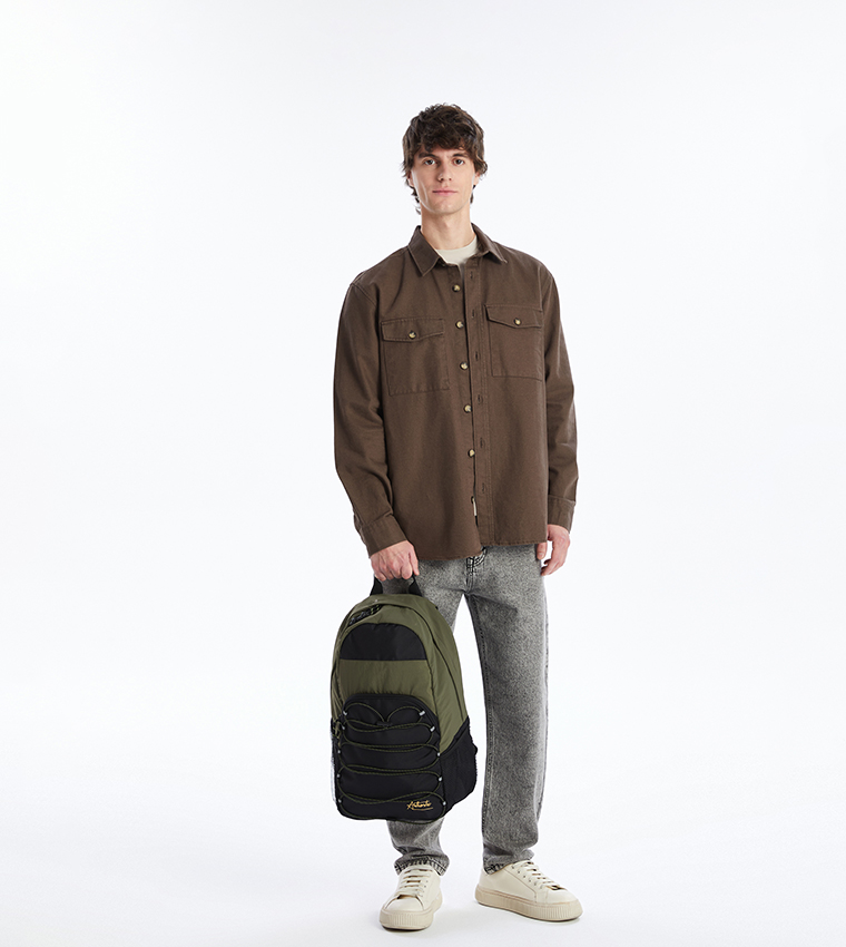 Color Block Zippered Backpack
